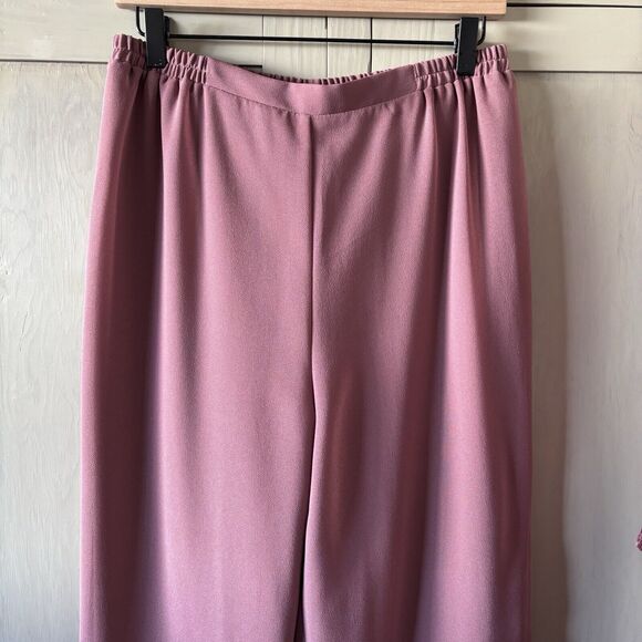 Maya Brooke Chiffon Sheer Pant Duster Set Women 8 Mauve Wedding Party Evening - Picture 6 of 16